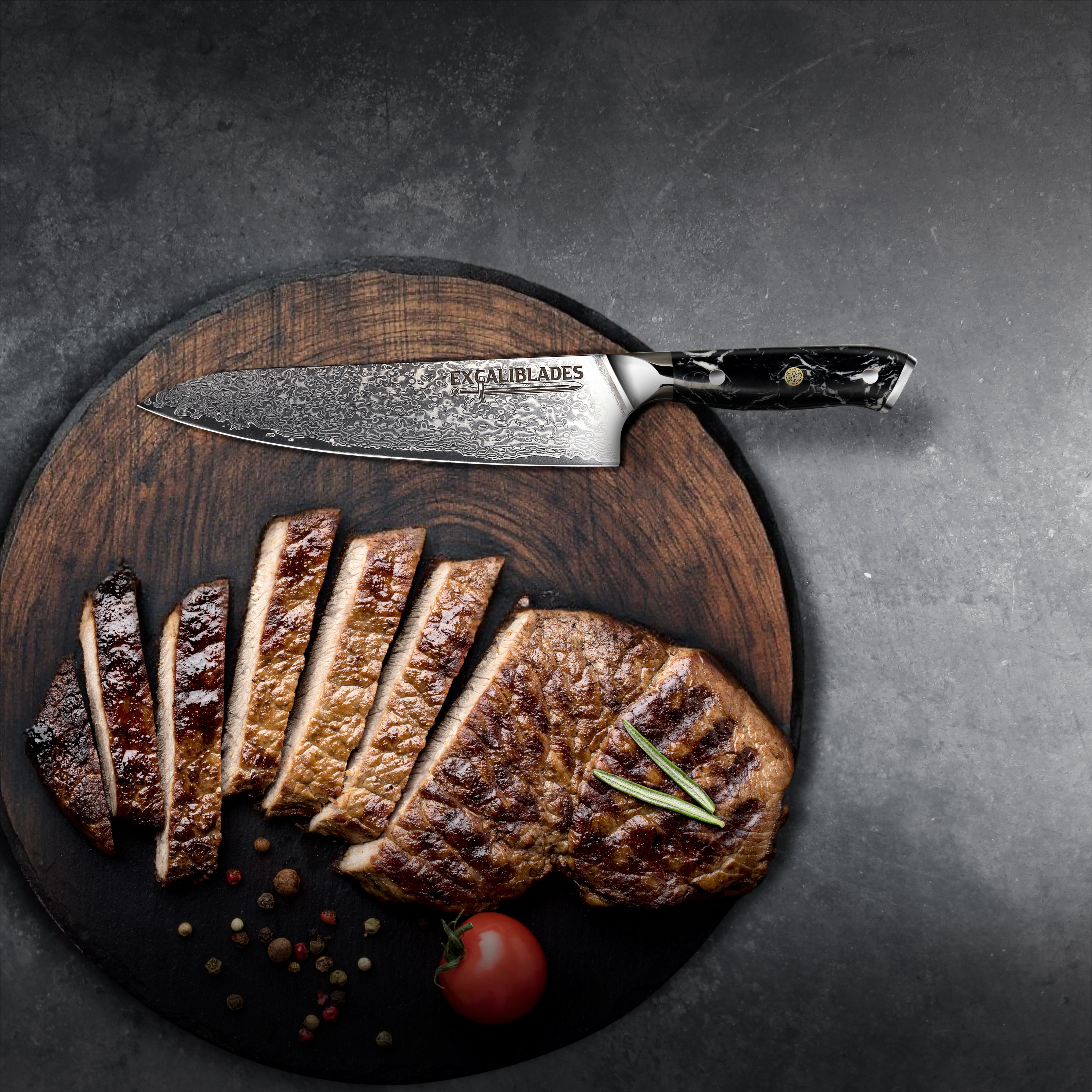 Excaliblades Damascus Chef Knife - Excaliblades