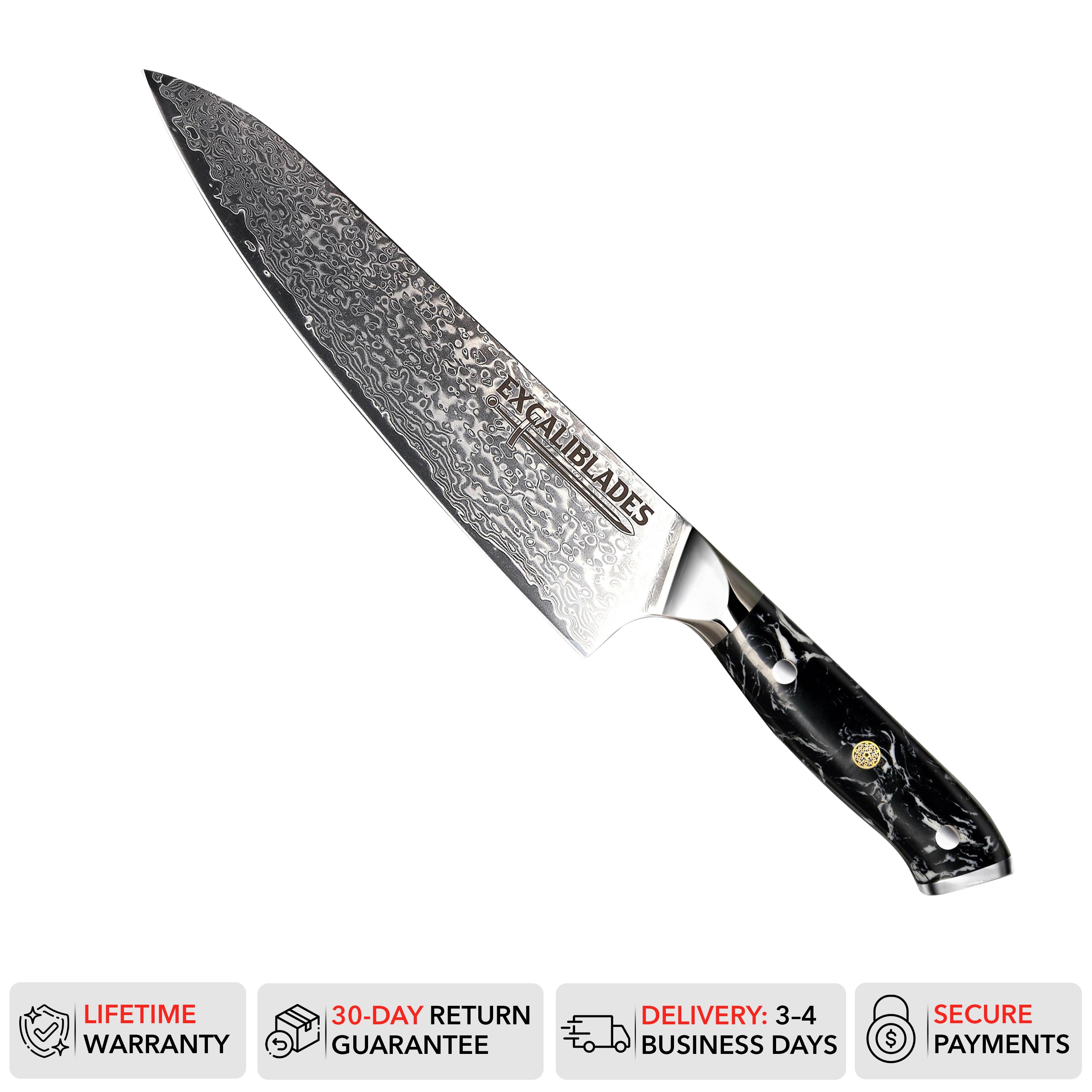Excaliblades Damascus Chef Knife - Excaliblades