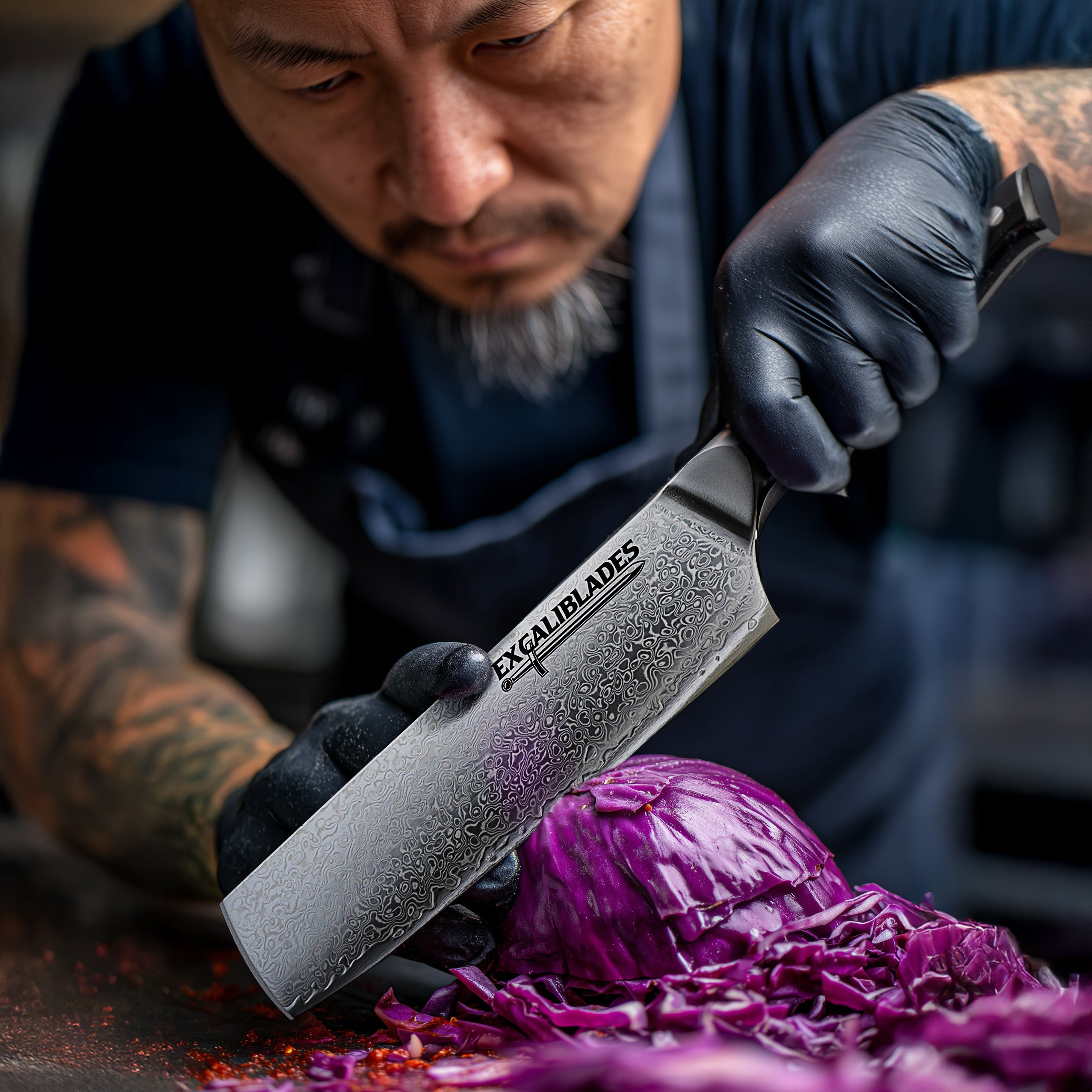 Excaliblades 6.5” Nakiri Knife – VG-10 Damascus Steel, Full Tang, G10 Handle