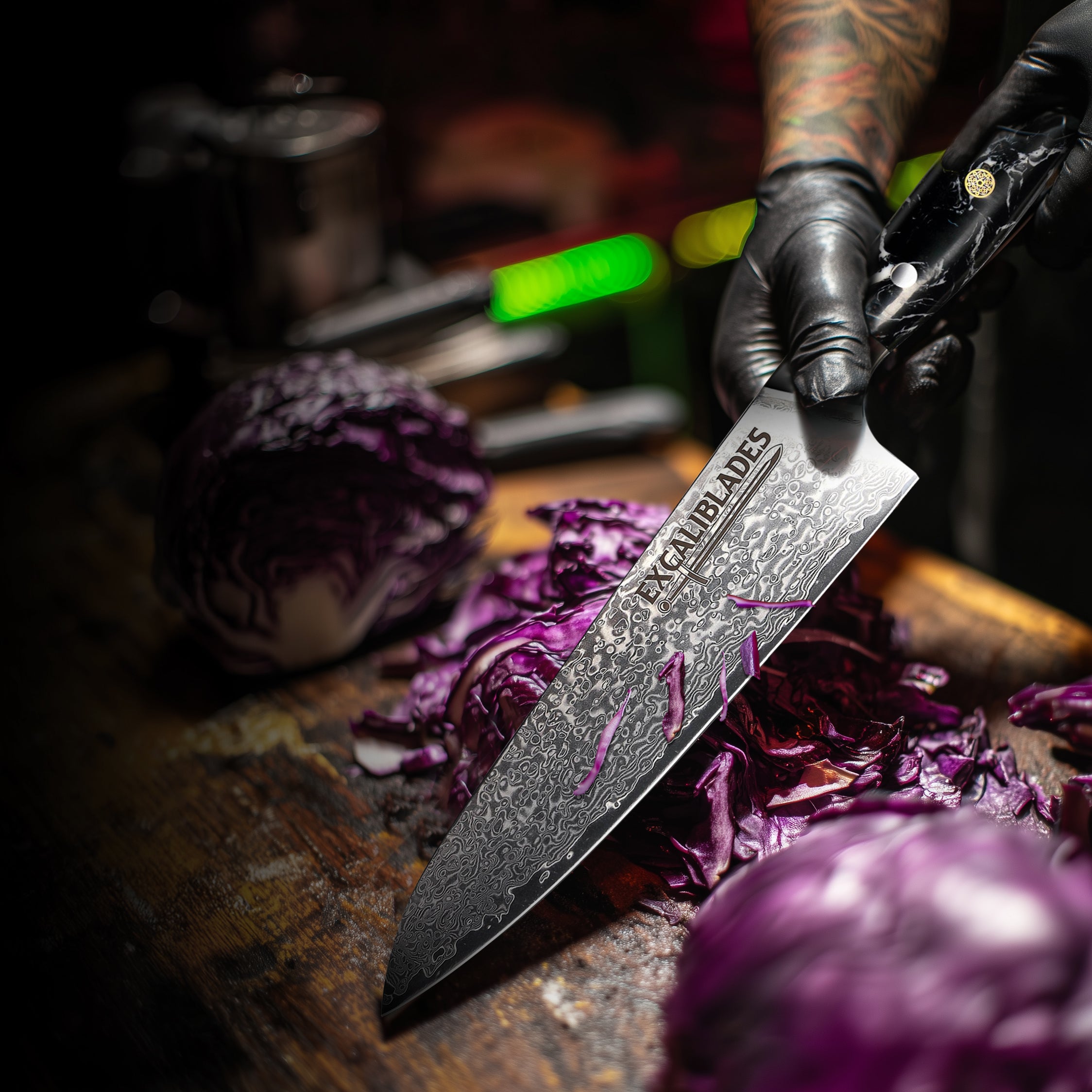 VG10 Damascus Full Tang Chef Knife 8" | Excaliblades Premium Kitchen Gift