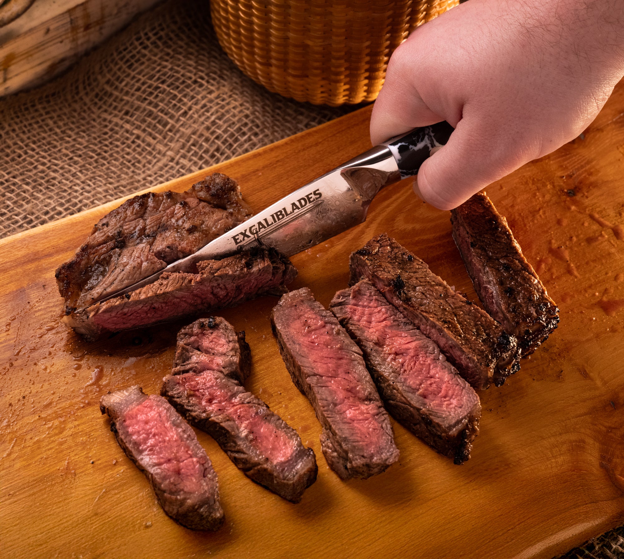 Damascus Steak Knife Set of 4 | VG-10 Steel | Excaliblades