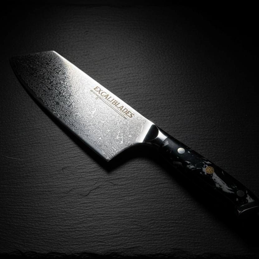 7-Inch Cleaver Knife – VG-10 Damascus Steel, Full Tang