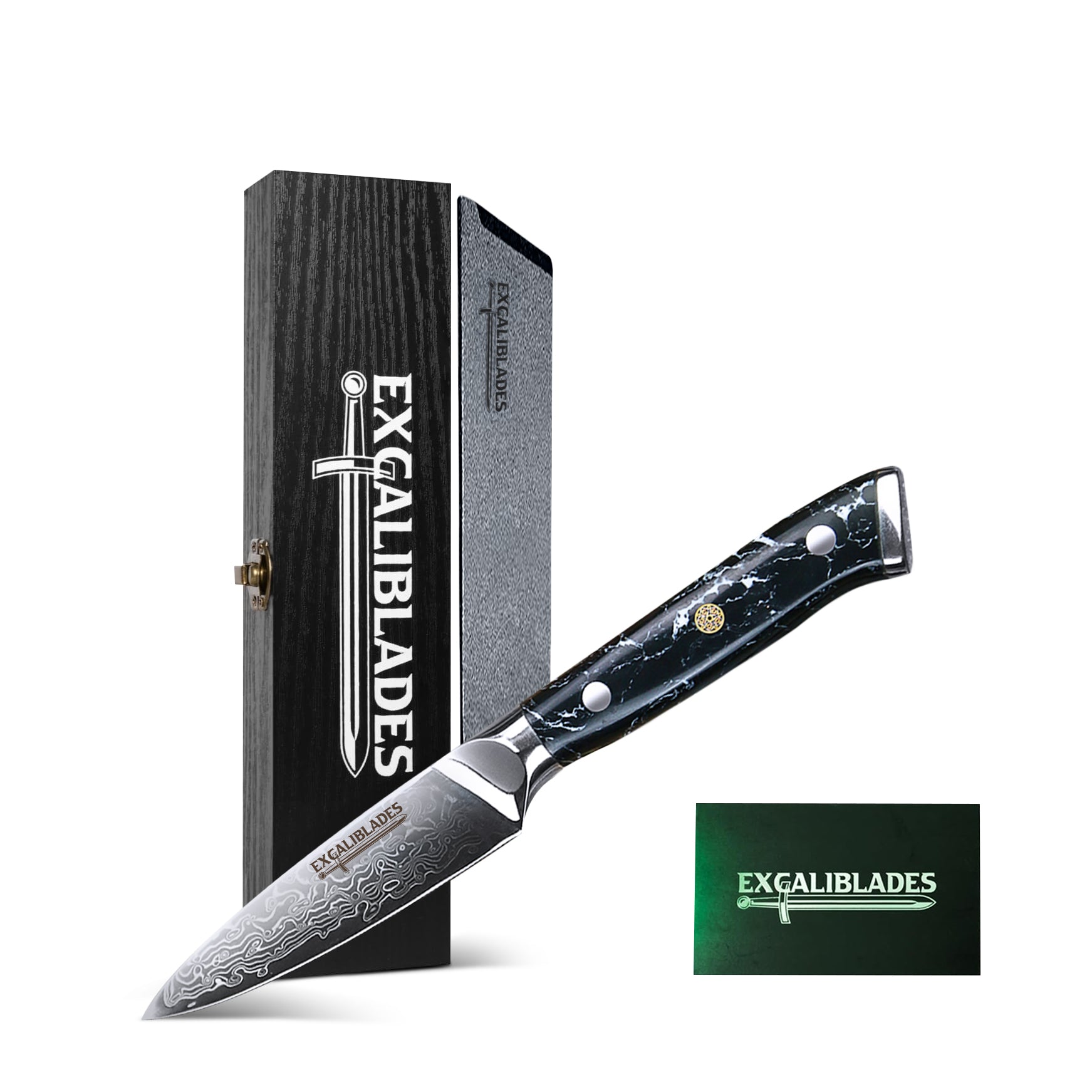 4-Inch Paring Knife – VG-10 Damascus Steel, Full Tang