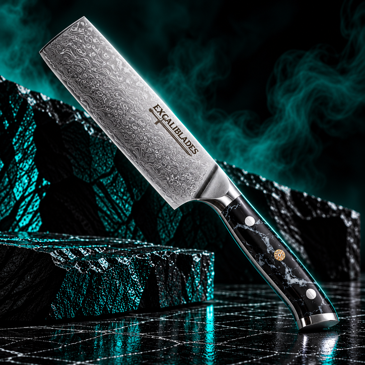 6.5-Inch Nakiri Knife – VG-10 Damascus Steel, Full Tang
